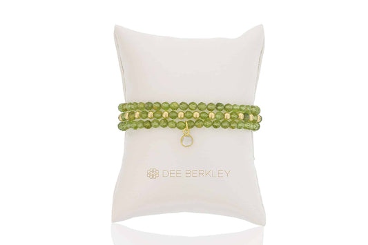 Peridot and gold-filled stretch bracelet.