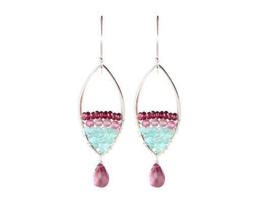 ReMARKable Designs Drop Earrings in Sterling Silver with White Finish, Ladies' French Wire Closure