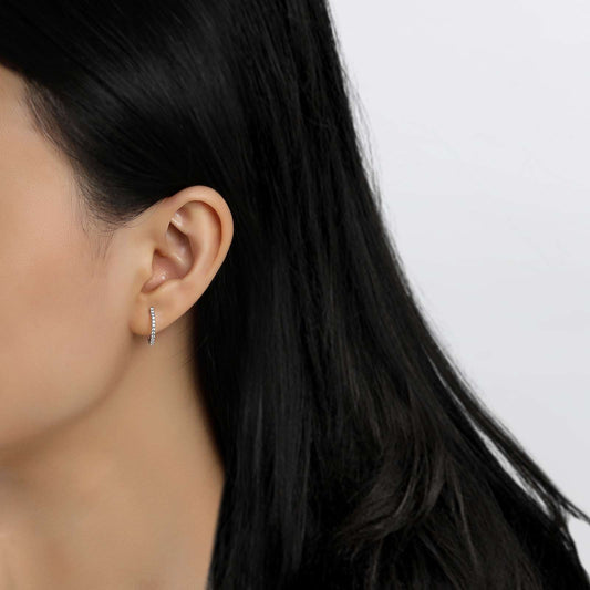 Simulated diamond earrings in sterling silver.