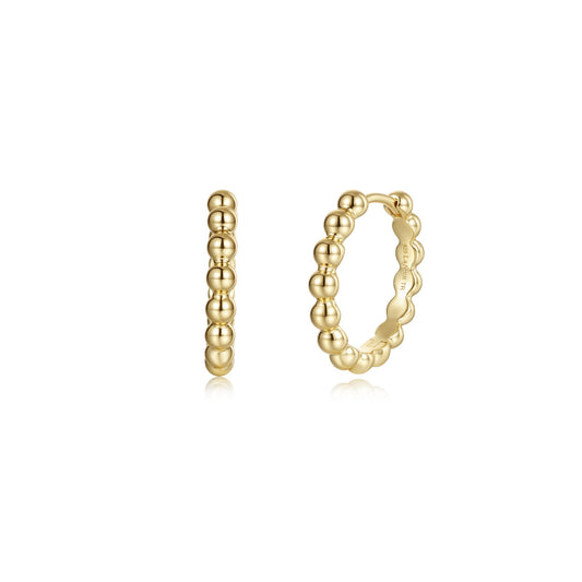 Lafonn Medium Hoop Earrings (No Stones) in Sterling Silver Yellow