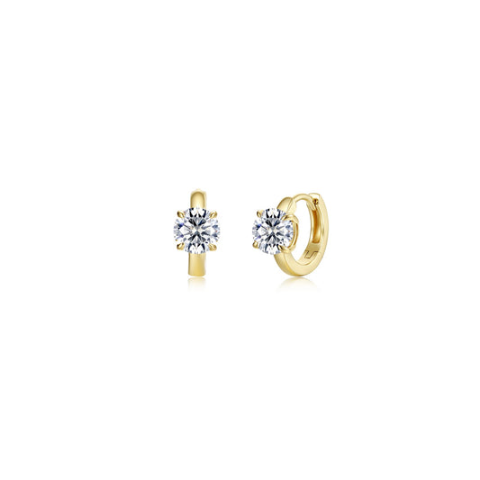 Lafonn Huggie Simulated Diamond Earrings in Sterling Silver