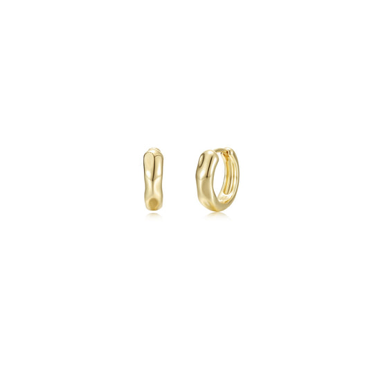 Huggie Simulated Diamond Earrings in Sterling Silver
