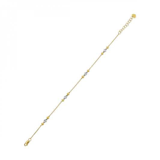 14K gold bracelet with round diamonds.