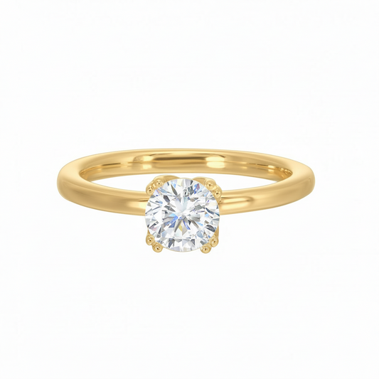 14K yellow gold ring with diamond setting.
