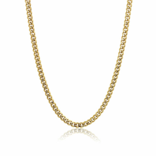 Stainless steel yellow curb chain necklace.