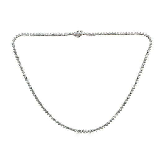 Lab-grown diamond tennis necklace in white gold.