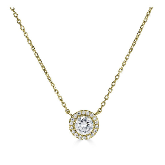 Diamond pendant necklace in yellow gold.
