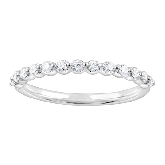 Lab-Grown Diamond Ladies Wedding Band in 14 Karat White Gold with 0.32ctw of Round Lab-Grown Diamond