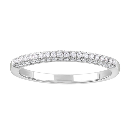 Lab-Grown Diamond Ladies Wedding Band in 14 Karat White Gold with 0.25ctw of Round Lab-Grown Diamond