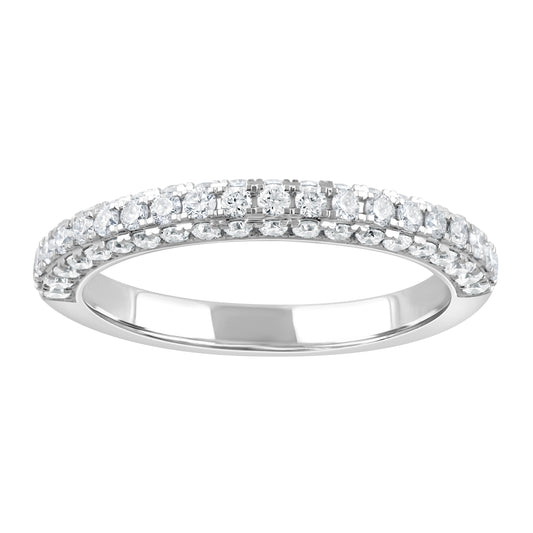 ReMARKable Designs Ladies Wedding Band in 14 Karat White Gold with 0.74ctw of Round Lab-Grown Diamond