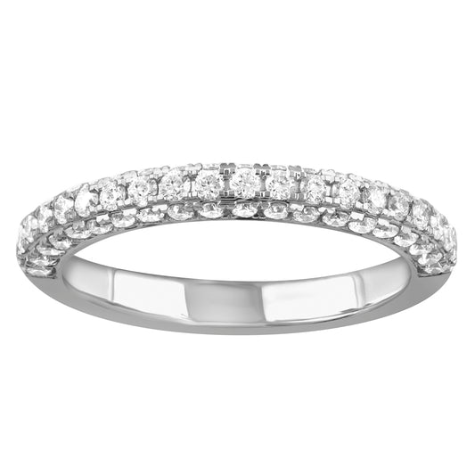 ReMARKable Designs Ladies Wedding Band in 14 Karat White Gold with 0.74ctw of Round Lab-Grown Diamond