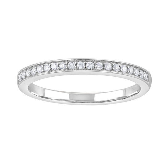 ReMARKable Designs Ladies Wedding Band in 14 Karat White Gold with 0.15ctw of Round Lab-Grown Diamond