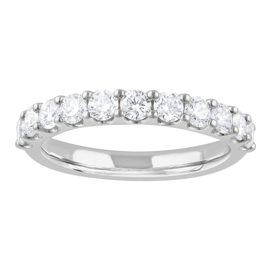 Lab-Grown Diamond Ladies Wedding Band in 14 Karat White Gold with 0.99ctw of Round Lab-Grown Diamond