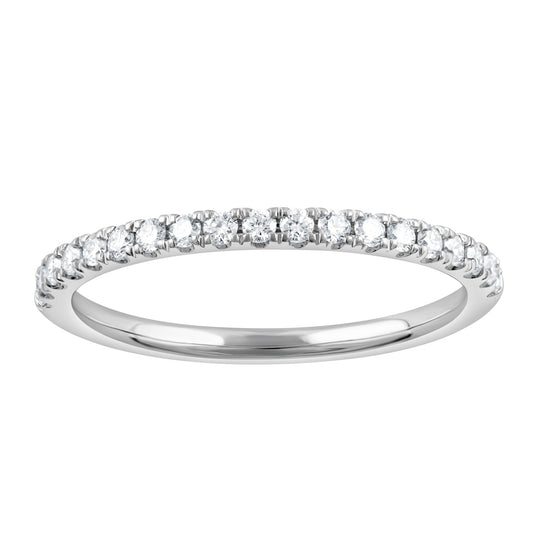 Lab-Grown Diamond Ladies Wedding Band in 14 Karat White Gold with 0.25ctw of Round Lab-Grown Diamond