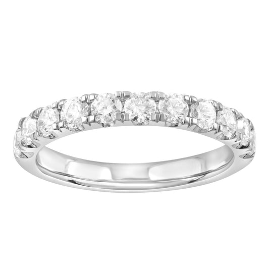 Lab-Grown Diamond Ladies Wedding Band in 14 Karat White Gold with 0.99ctw of Round Lab-Grown Diamond