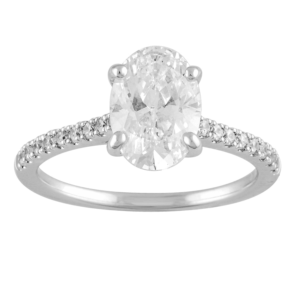 ReMARKable Designs Lab-Grown Diamond Complete Engagement Ring in 14 Karat White Gold, Size 7