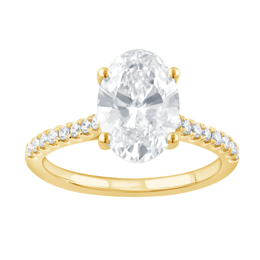 ReMARKable Designs Lab-Grown Diamond Complete Engagement Ring in 14 Karat Yellow Gold, Size 7