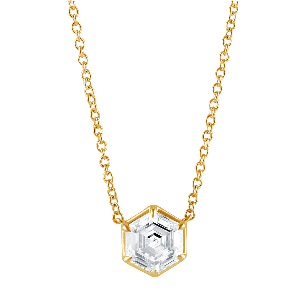 ReMARKable Designs Pendant Necklace in 14 Karat Yellow Gold with 2.09ctw of Round Lab-Grown Diamonds