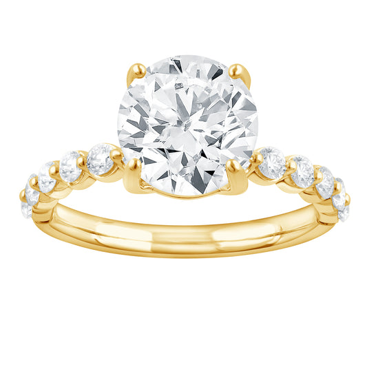 ReMARKable Designs Lab-Grown Diamond Complete Engagement Ring in 14 Karat Yellow Gold, Size 7