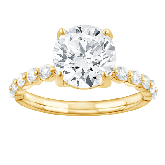 ReMARKable Designs Lab-Grown Diamond Complete Engagement Ring in 14 Karat Yellow Gold, Size 7