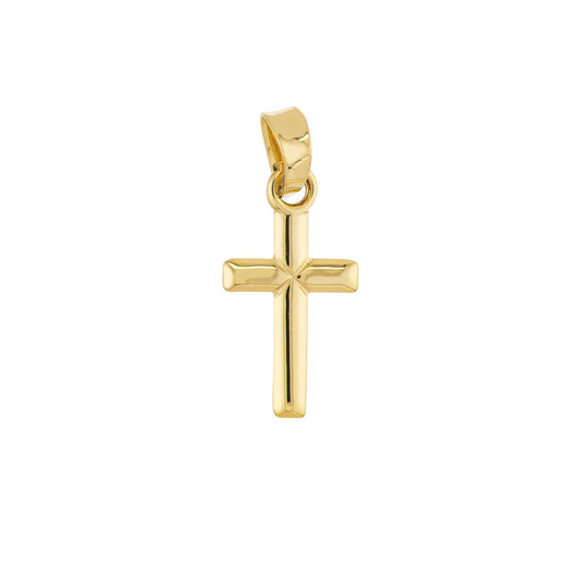 14K Yellow Gold Cross Pendant Necklace