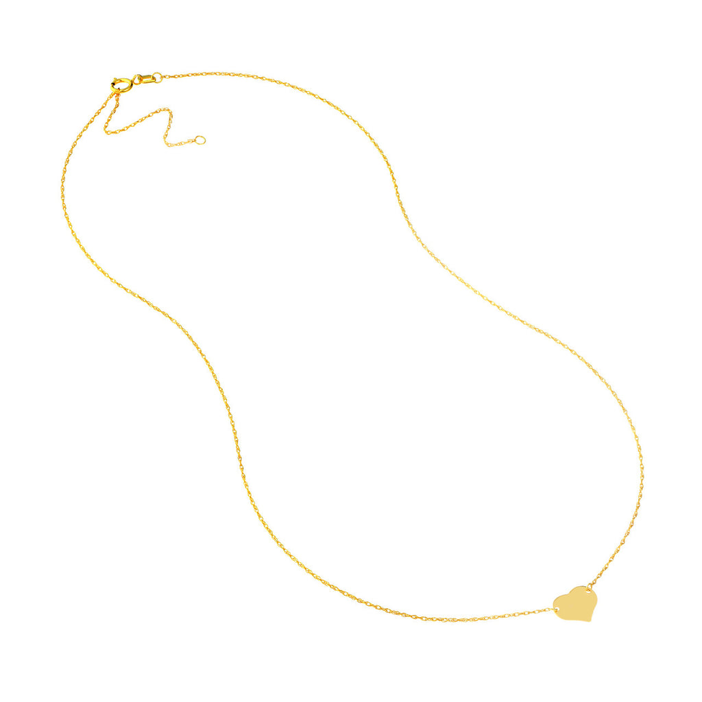 14K Yellow Gold Heart Necklace