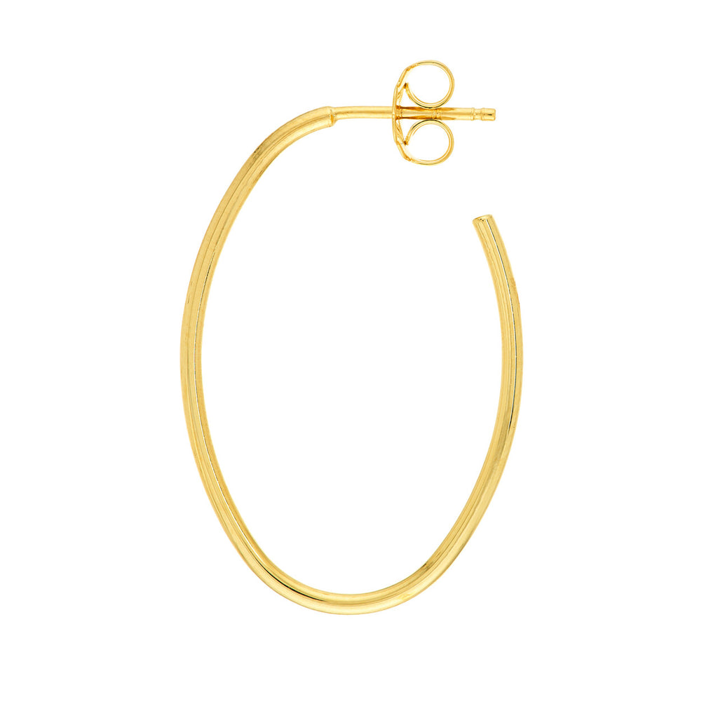 14K yellow gold medium hoop earring.