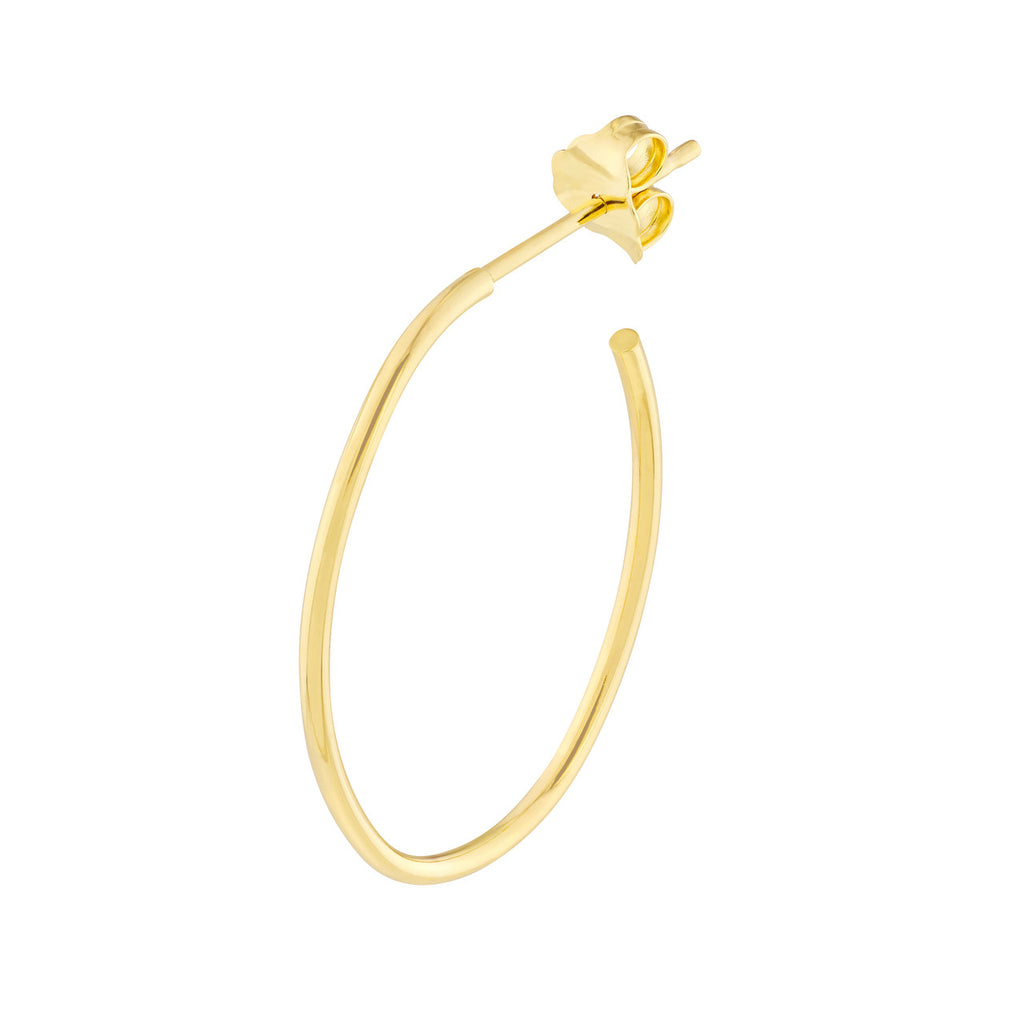 14K Yellow Gold Medium Hoop Earrings