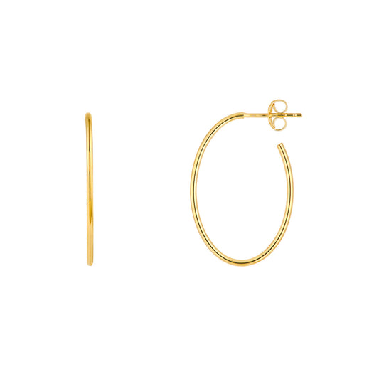 14K Yellow Gold Medium Hoop Earrings