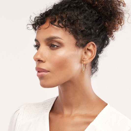 14K Yellow Gold Medium Hoop Earrings
