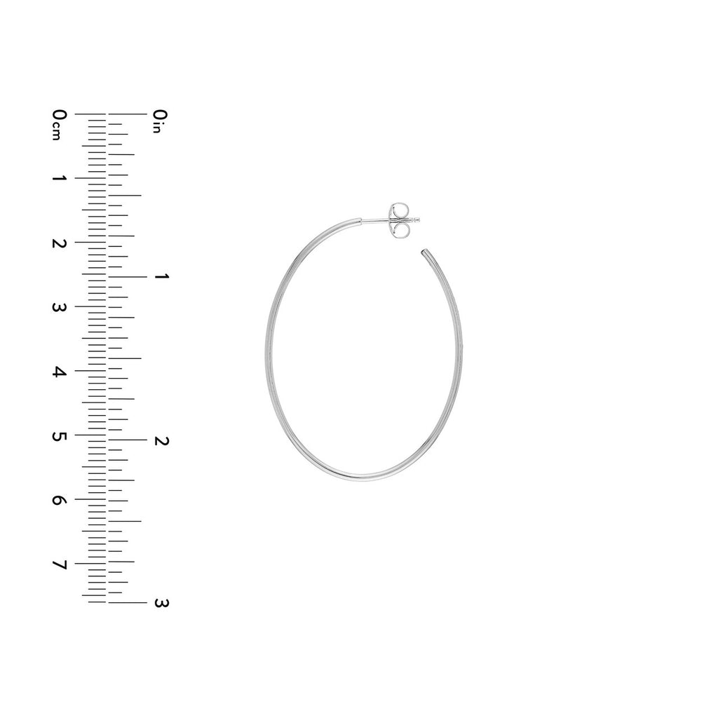 14K White Gold Large Hoop Earring