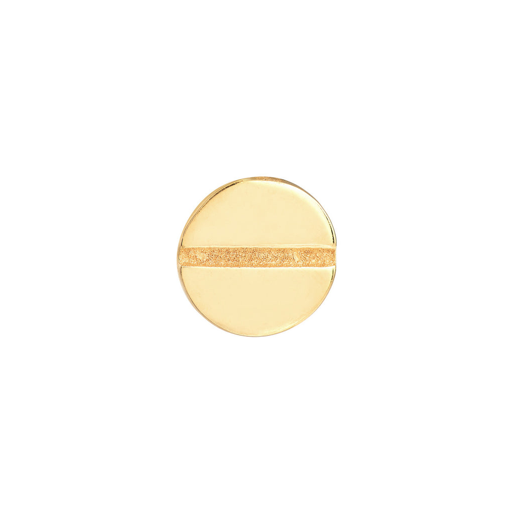 14K yellow gold round stud earring