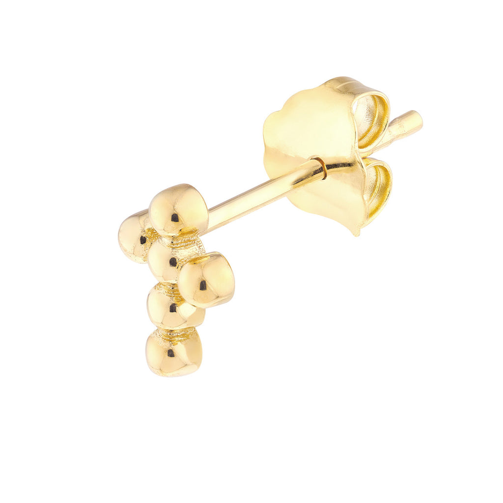 14K Yellow Gold Cluster Stud Earrings