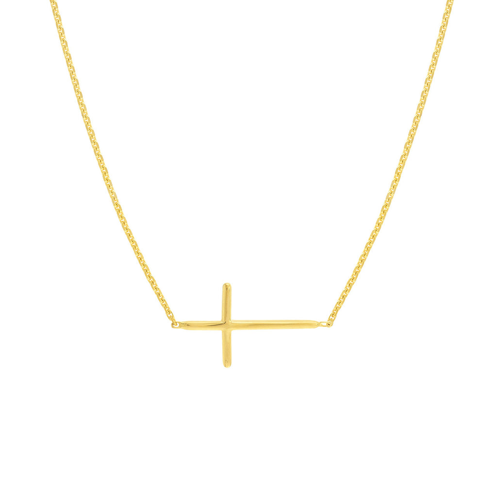 14K Yellow Gold Cross Necklace