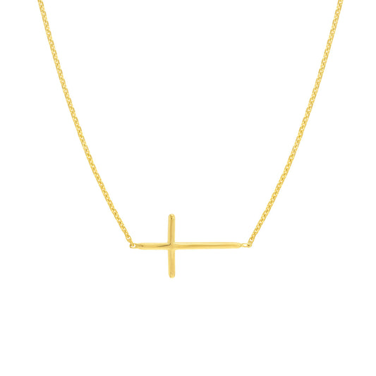 14K Yellow Gold Cross Necklace