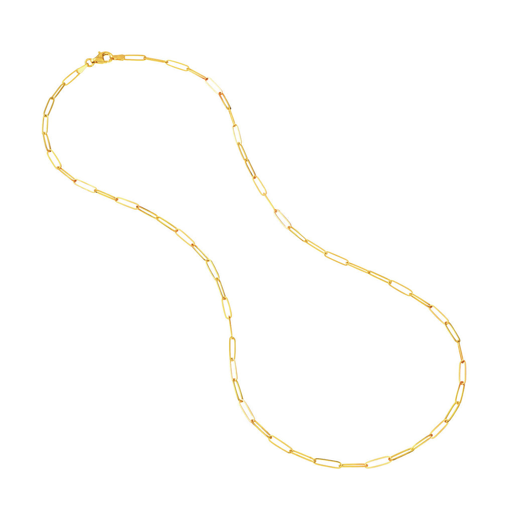 14K yellow gold paperclip chain necklace