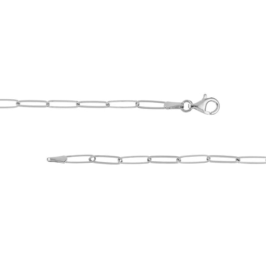 14K white gold paperclip chain necklace.