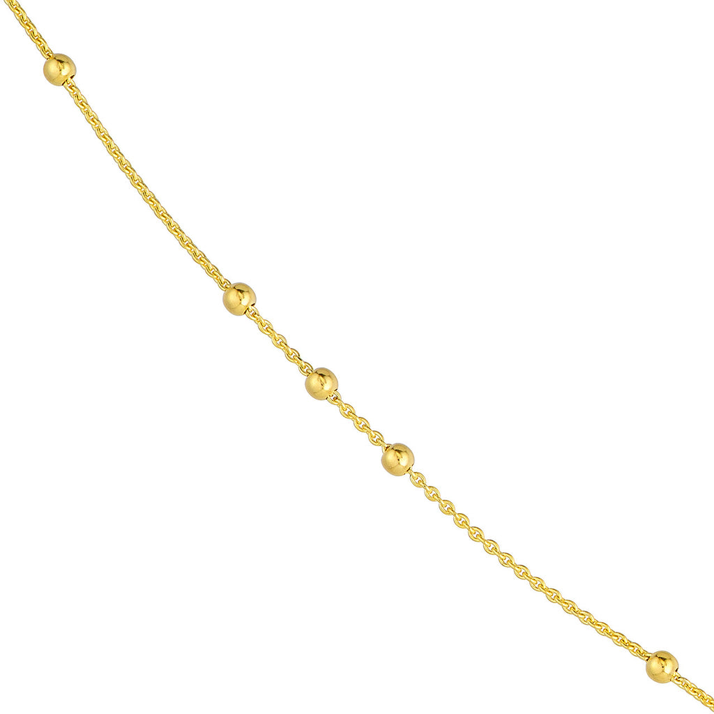 14K Yellow Gold Station Necklace