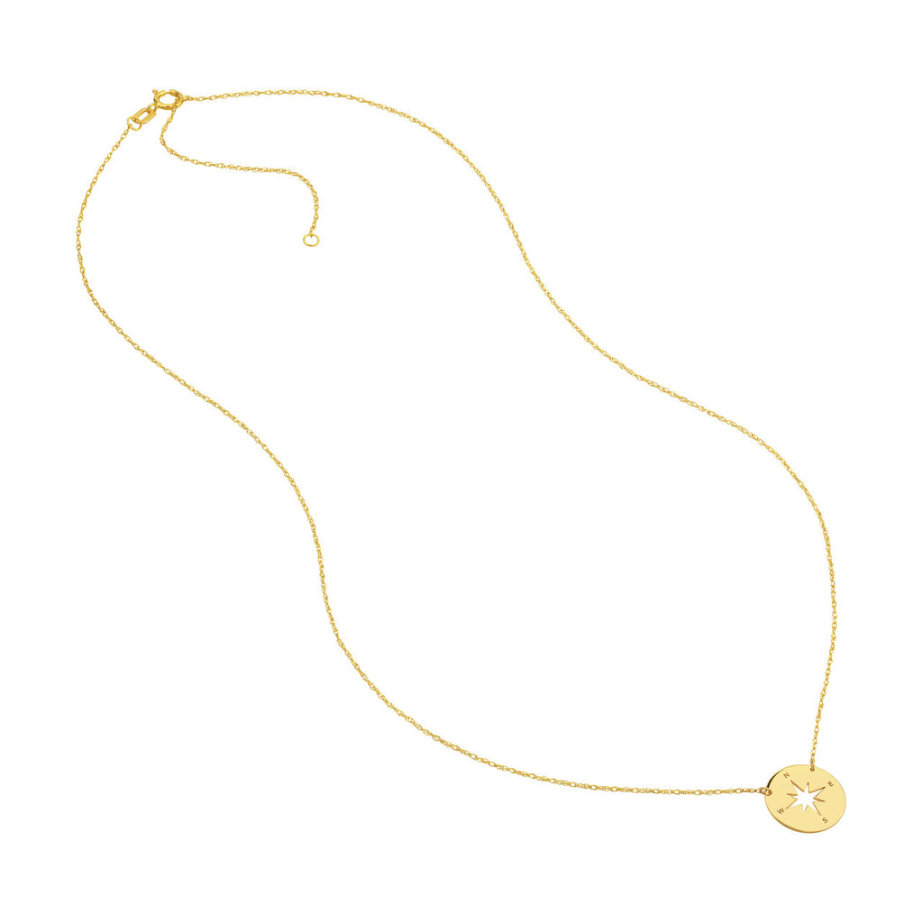 14K yellow gold necklace with star pendant.