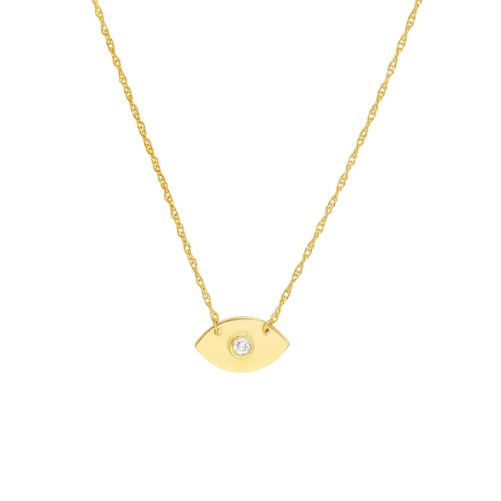 Evil Eye necklace with diamond centerpiece.