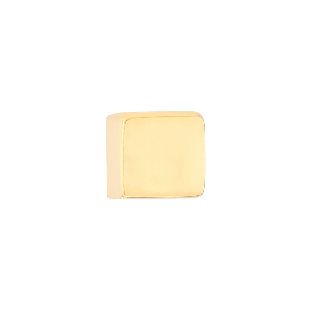 Square 14K yellow gold polished stud earrings.