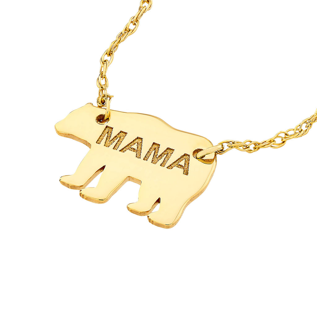 Gold bear pendant necklace with 