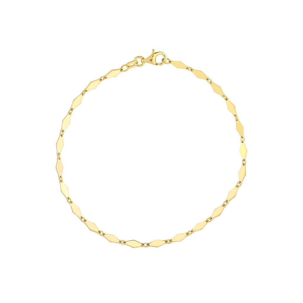 14K yellow gold fancy link bracelet.