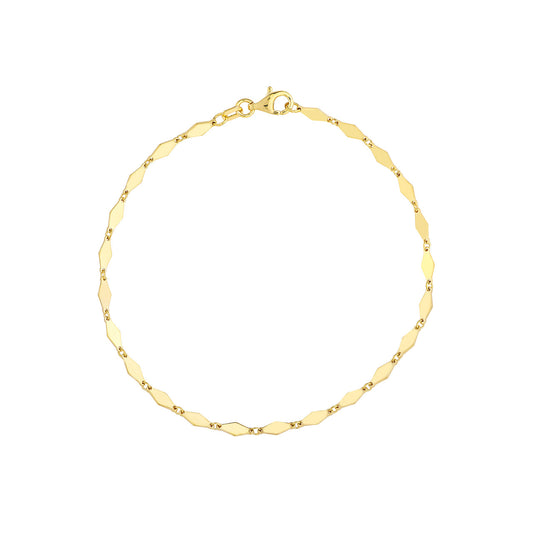 14K yellow gold fancy link bracelet.