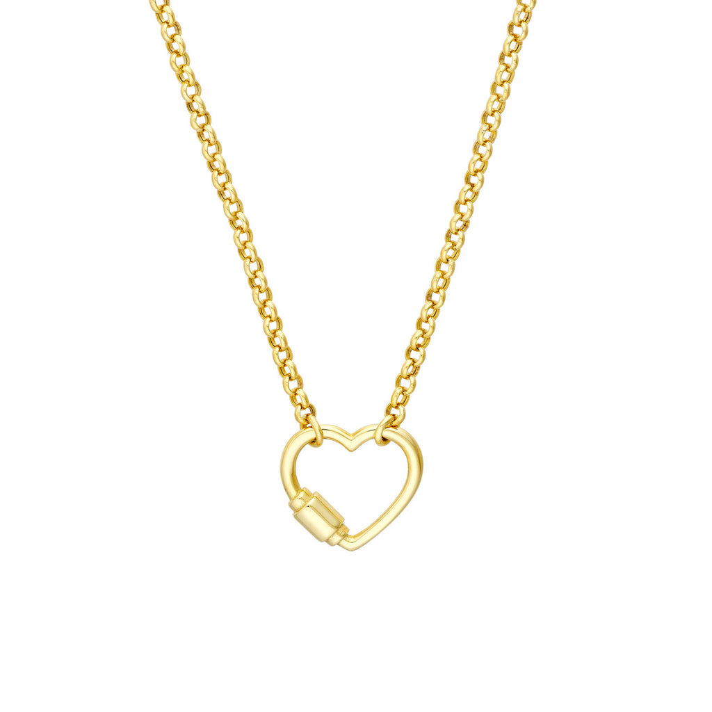 14K yellow gold heart pendant necklace.