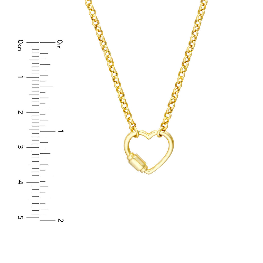 14K gold heart pendant necklace.