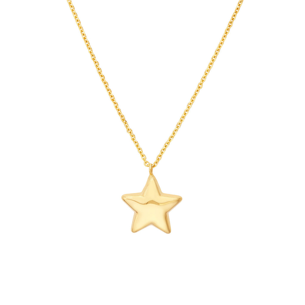 Star-shaped 14K yellow gold pendant necklace.