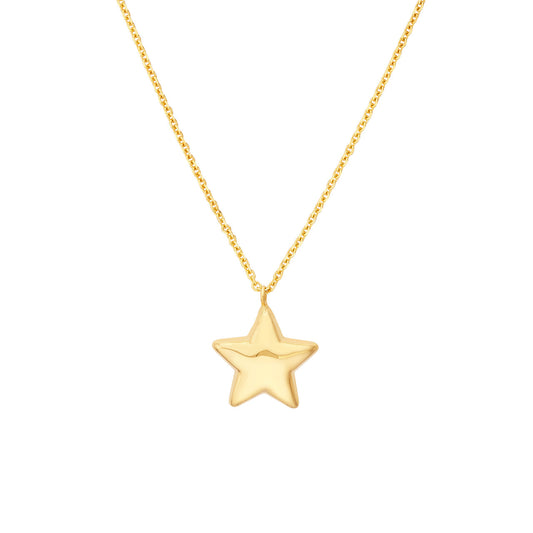 Star-shaped 14K yellow gold pendant necklace.