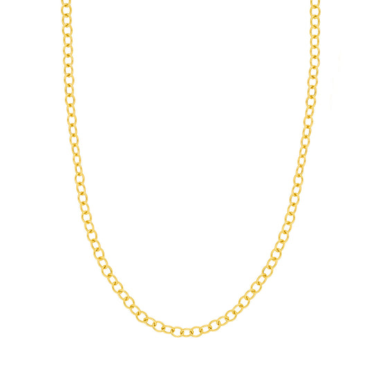 14K yellow gold open link chain necklace.