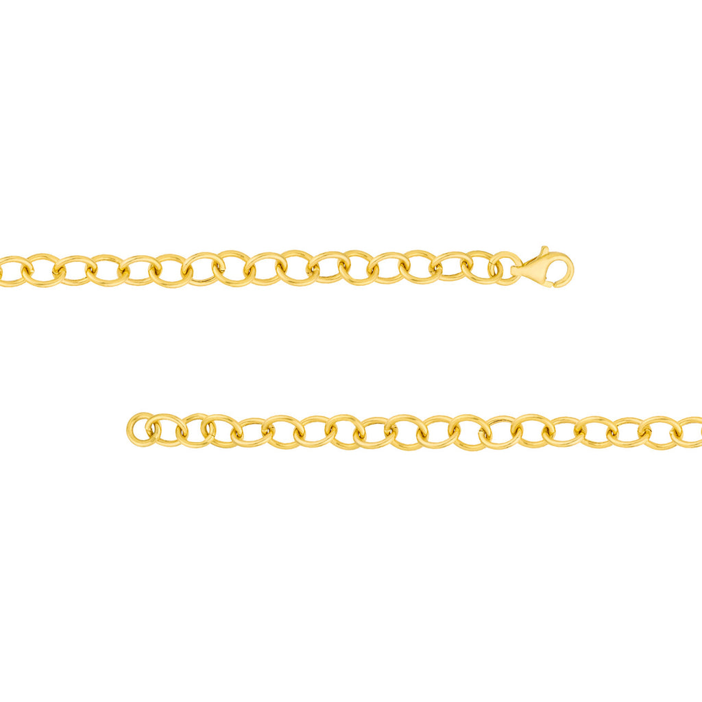 14K yellow gold open link chain necklace.